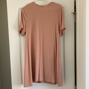 Oak + Fort cream/nude color mini dress
